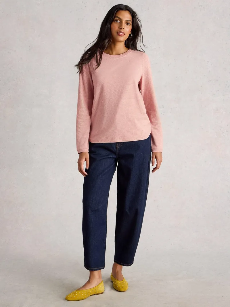 White Stuff Langarmshirt Clara mit Glitzer - 46, Dunkles rosa, – Produktbild 2 von 4