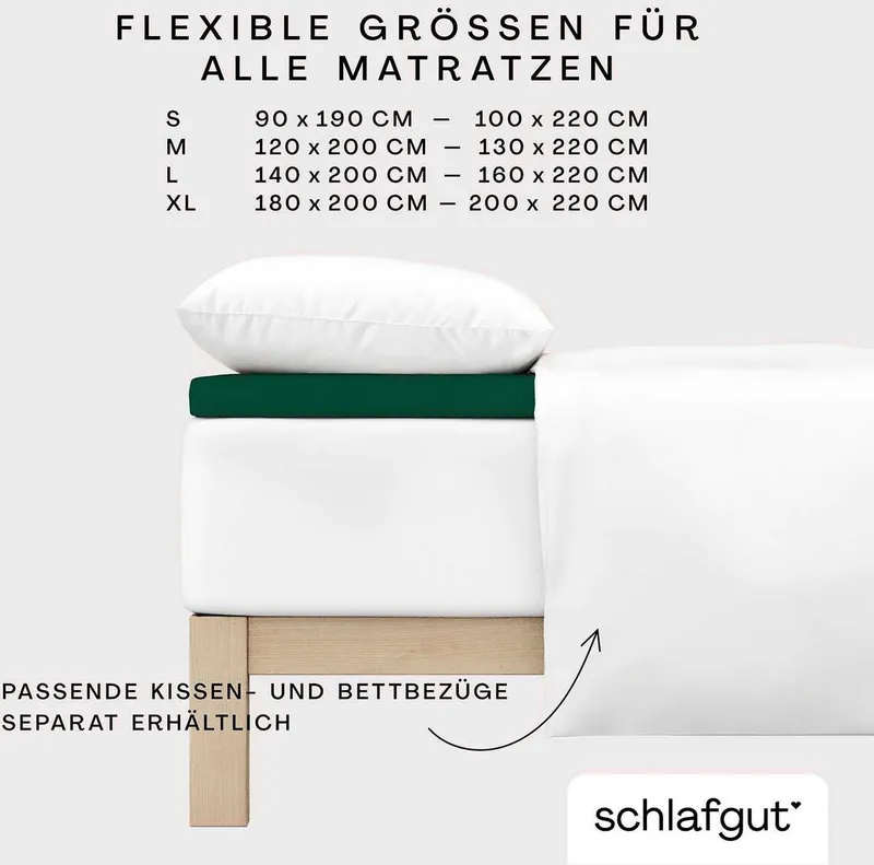 Schlafgut Schlafgut Spannbettlaken PURE TOPPER Bio-Baumwolle mit Elasthan 170 g/m² für Topper bis 10 cm, Jersey-Elasthan, Gummizug: rundum, (1 Stück), PREMIUM Laken für Matratzen bis 10 cm Höhe, dehnbar, blickdicht, Grau, – Produktbild 1 von 5