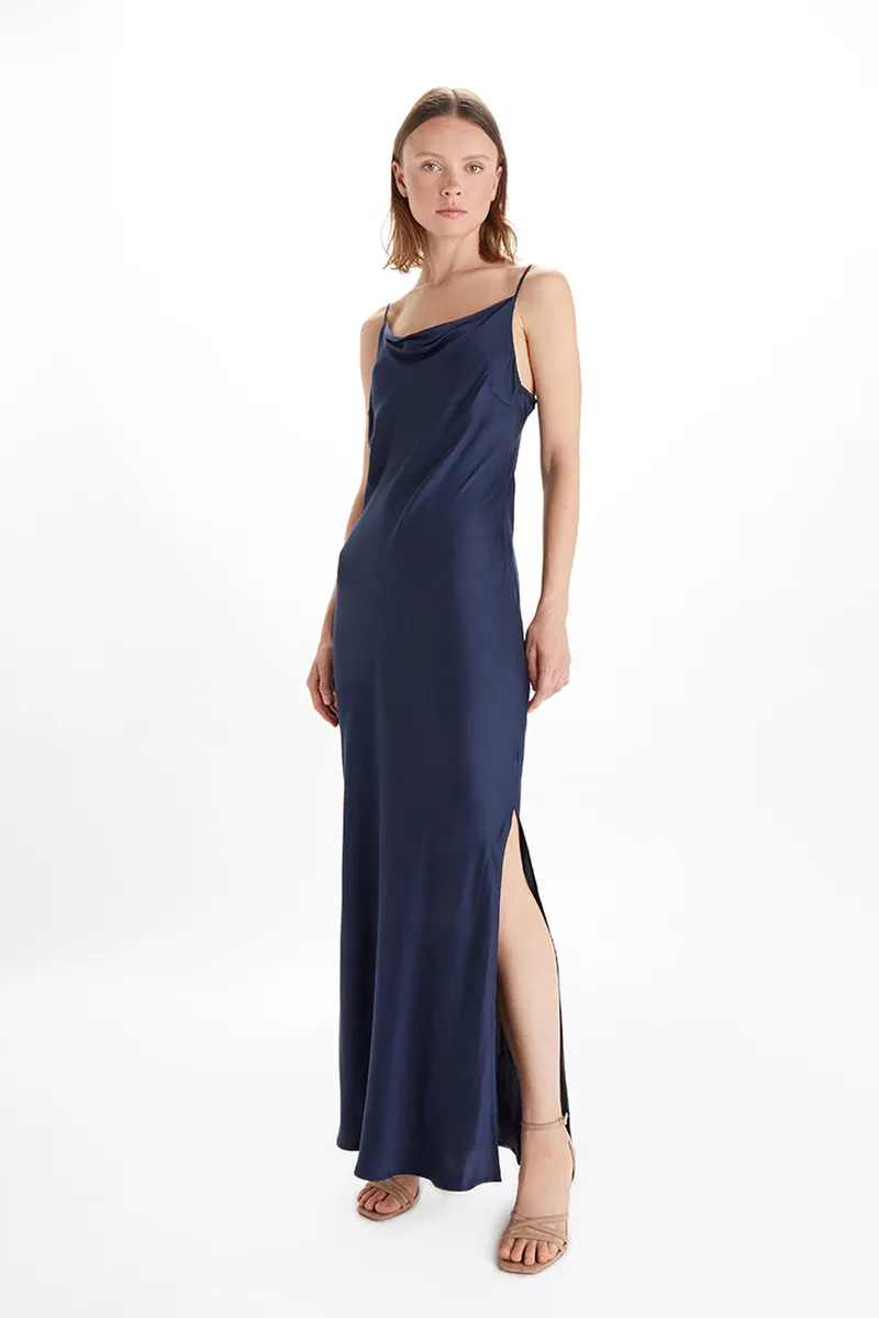 Neu Nomads Neu Nomads Damen vegan Kleid Cowl Neck Midnight, Extra dunkelblau, – Produktbild 2 von 2