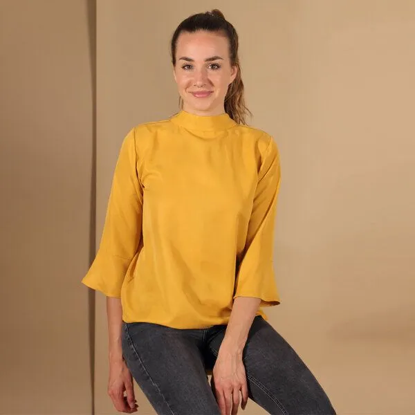 ManduTrap ManduTrap Bluse/Top aus Tencel in Blau, Senfgelb oder Rost,, Senfgelb, – Produktbild 2 von 4