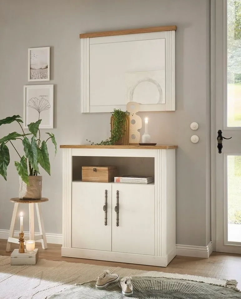 OTTO home Wandspiegel Westminster, Spiegel im Landhausstil, Garderobenspiegel, Dekospiegel, universell einsetzbar, rechteckig, modern, in 2 Farben erhältlich, Weiß, – Produktbild 2 von 4
