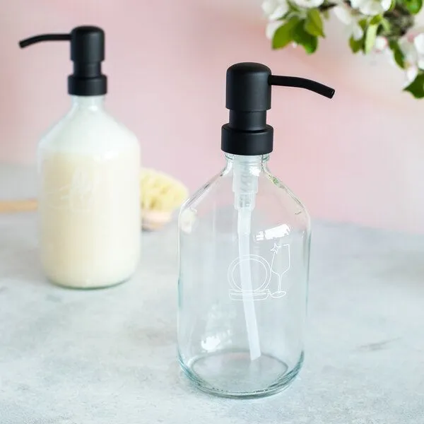 little bee fresh little bee fresh Seifenspender Weissglas 500 ml + Pumpspender “schwarz” – Produktbild 2 von 3