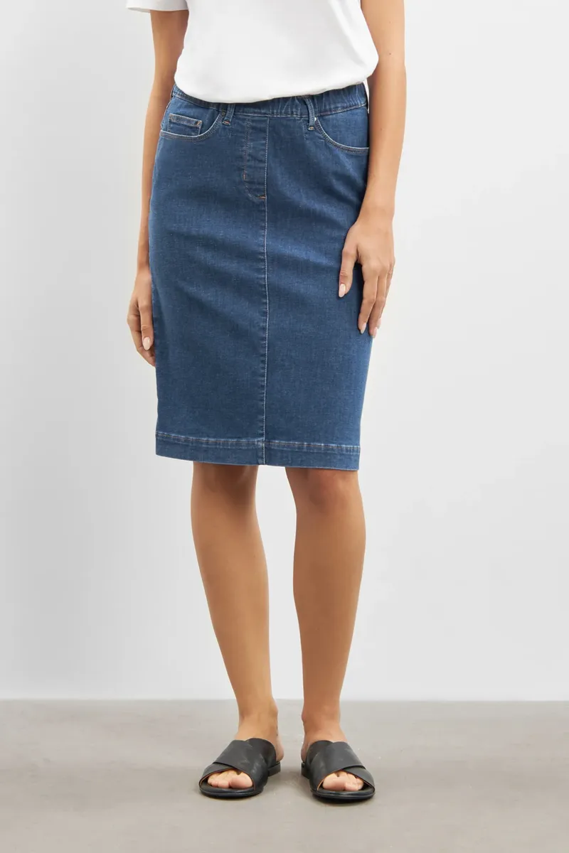 LAURIE LAURIE Damen vegan Rock Denim Susanna Blau Denim, Dunkelblau, – Produktbild 2 von 2