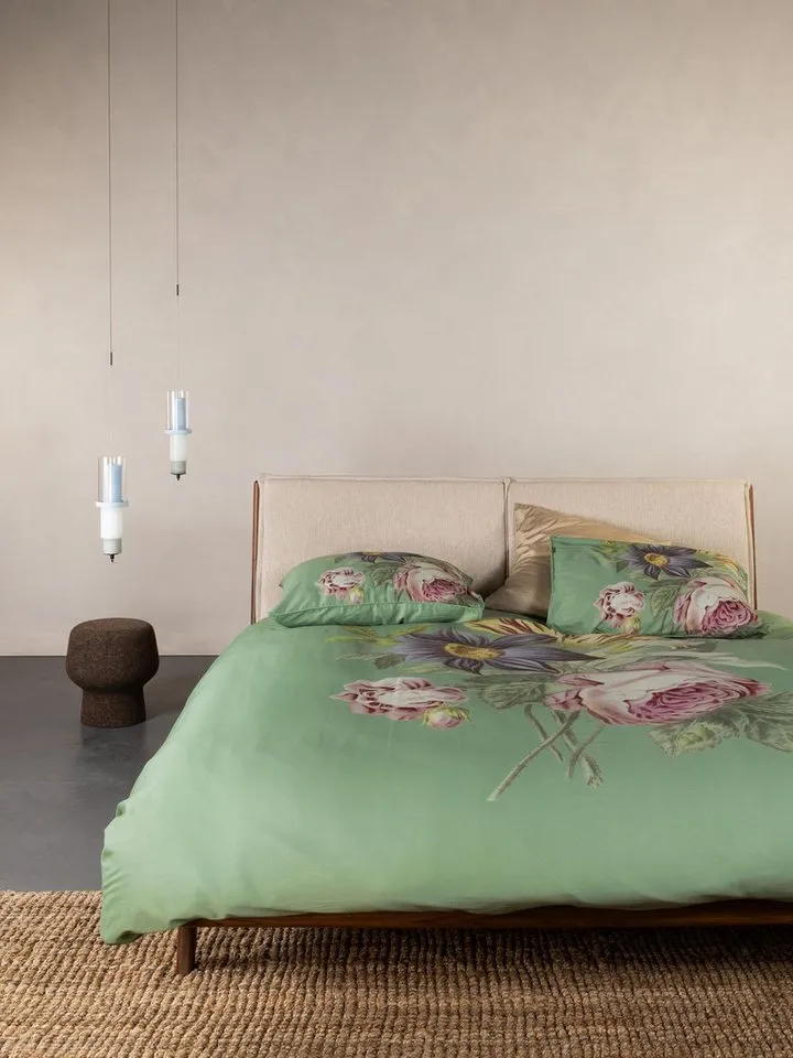 Essenza Bettwäsche Madia, Satin, 2 teilig, mit floralem Muster, Grün, – Produktbild 2 von 5