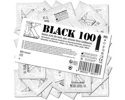 Kondomotheke Kondome BLACK (schwarze Kondome ohne Extras, für jede Stellung) Beutel mit, 100 St., dunkle Kondome -, die preiswerten Kondome zum Super-Sparpreis – Produktbild 1 von 1