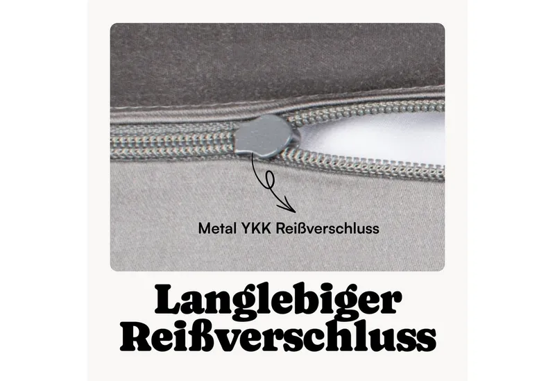 Seralino Kissenbezüge Mako Satin Kissenbezug (100% Bio Baumwolle) weich, hautfreundlich, (2 Stück), Fairtrade/ GOTS zertifizierte uni Kissenhülle mit Reißverschluss, Weiß, – Produktbild 5 von 5