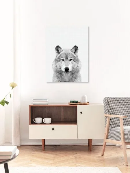 Photocircle Photocircle Poster / Leinwandbild - Wolf (Black and White) – Produktbild 3 von 4