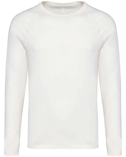 YTWOO YTWOO GreenStyle Herren Raglan-Shirt: Longsleeve aus Bio-Baumwolle, Weiß, – Produktbild 1 von 3