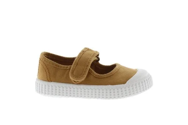 Victoria Victoria vegane Kinder-Klett-Ballerinas – Mercedes de Lona, Oro (gold), – Produktbild 3 von 4