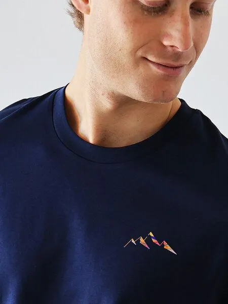 Kultgut Kultgut Artdesign - Biofair - Klassik Shirt / Little Mountain Landscape, Dunkelblau, – Produktbild 1 von 4