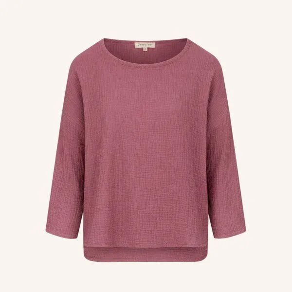 NORDLICHT NORDLICHT Musselin Longsleeve Ilvy aus 100% Bio-Baumwolle, Altrosa (rosa), – Produktbild 2 von 4