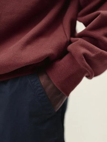WOTE WOTE Sweatshirt Oversized aus Bio-Baumwolle, Dunkelrot, – Produktbild 3 von 3