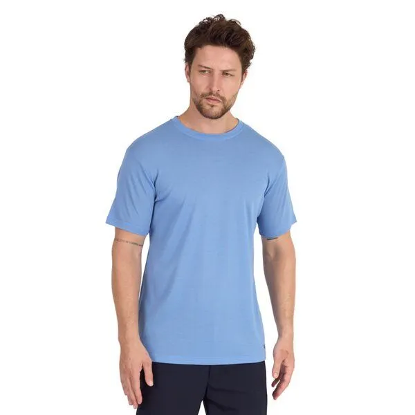 Woolona Woolona Merino Piqué T-Shirt - Relax - Herren - 100% Merinowolle, Blau, – Produktbild 1 von 2