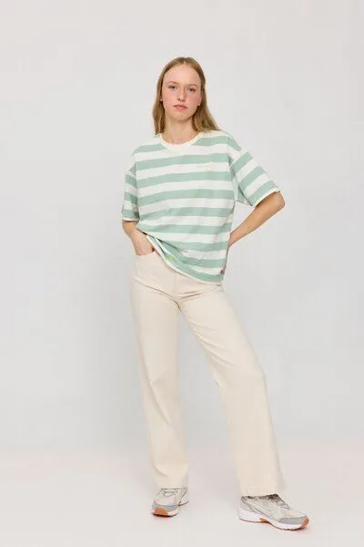 Mazine Mazine Gestreiftes T-Shirt, Pool/offwhite, – Produktbild 1 von 4