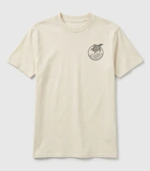 vis wear vis wear Schildkröte zwischen Ozean und Wellen - Pure Natural Bio Baumwolle Shirt, Natural, – Produktbild 2 von 3