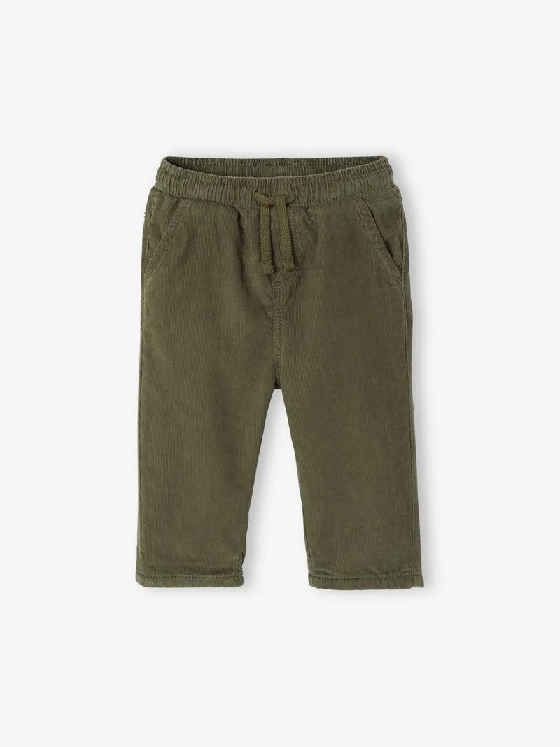 Vertbaudet Baby Thermohose aus Cord mit Dehnbund, Khaki, – Produktbild 1 von 3