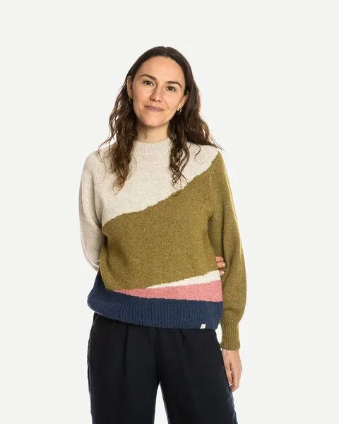 MATONA Matona Pullover | Raglan Sweater | aus Wolle und Baumwolle | GOTS-zertifiziert, Horizon multicolor, – Produktbild 1 von 4