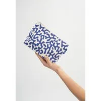 MELA Große Kosmetiktasche | von MELA | Fairtrade & GOTS zertifiziert, Greige / blue coral print, – Produktbild 1 von 1