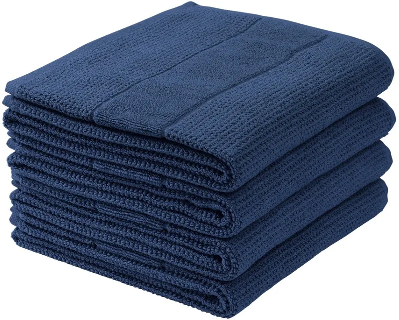 Schiesser Schiesser Handtücher Turin aus 100% Baumwolle in dezenter Reiskornoptik, Frottier (Set, 4-St), OEKO-TEX® MADE IN GREEN, Blau, – Produktbild 6 von 6