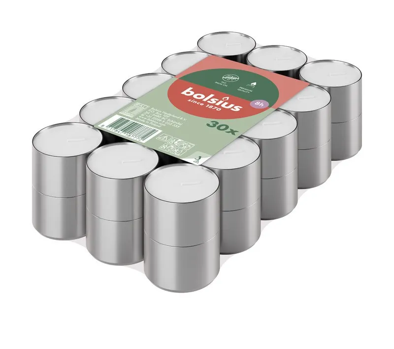 Bolsius Teelicht Bolsius Teelichter weiß 8h 30er Pack, Weiß, – Produktbild 1 von 1