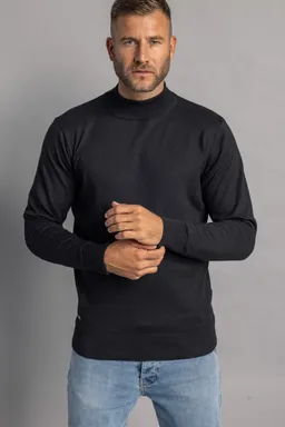 DIRTS DIRTS Herren vegan Pullover Mock Neck Schwarz – Produktbild 1 von 1