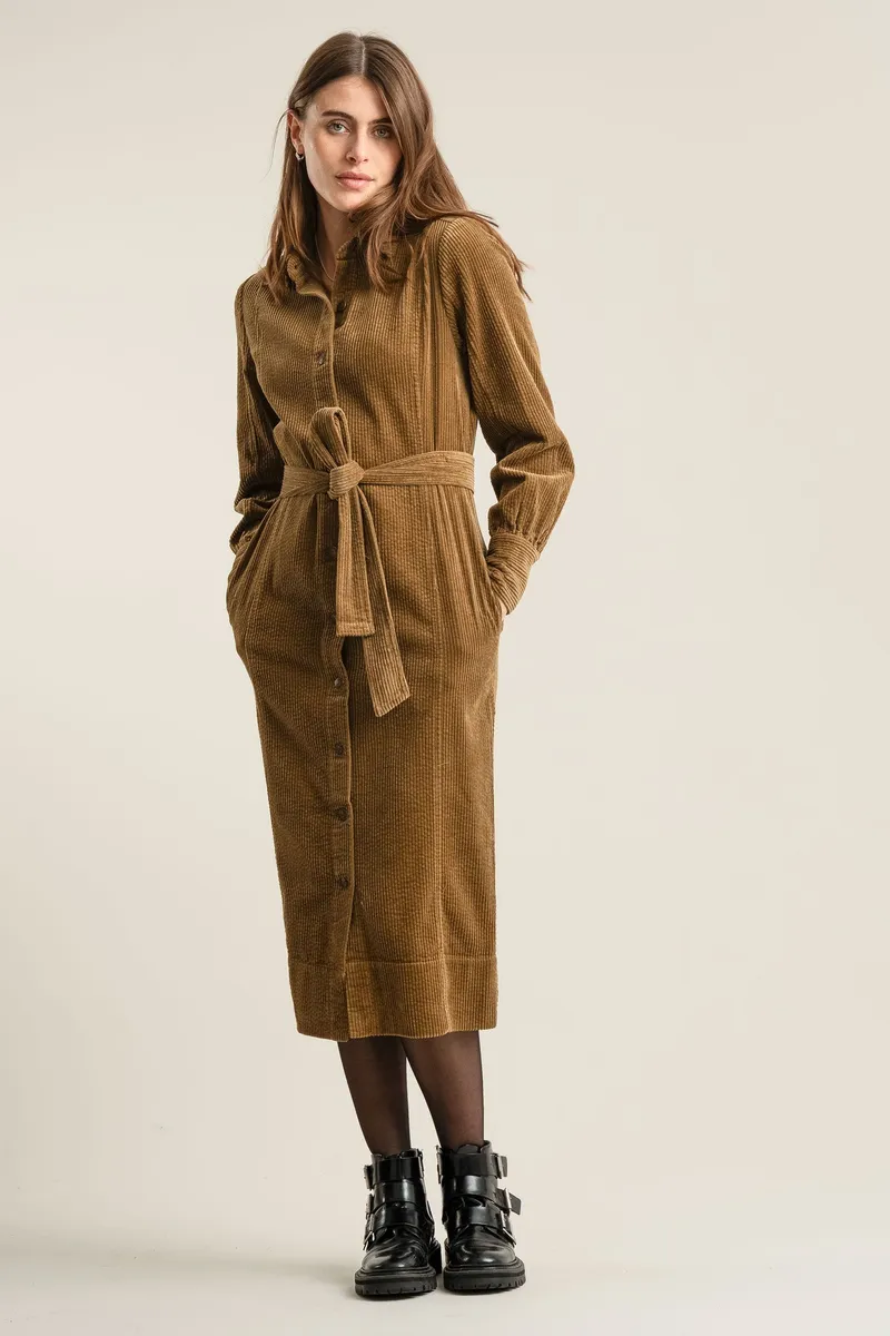 KOMODO KOMODO Damen vegan Kleid Haritti Cord Olive, Olivgrün, – Produktbild 1 von 2