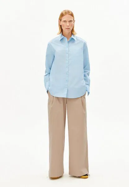 ARMEDANGELS ARMEDANGELS LOOSE POPLIN Damen Bluse aus Bio-Baumwolle, Blue glow, – Produktbild 4 von 4