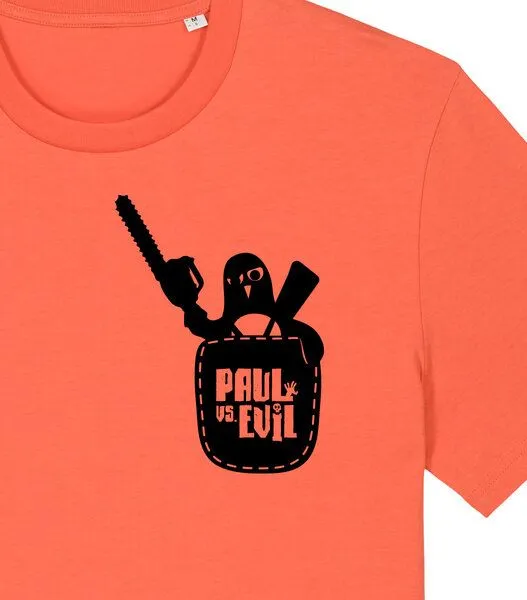 päfjes päfjes Pinguin Paul vs. Evil - Fair Wear Männer Bio T-Shirt, Orange (fiesta), – Produktbild 1 von 4