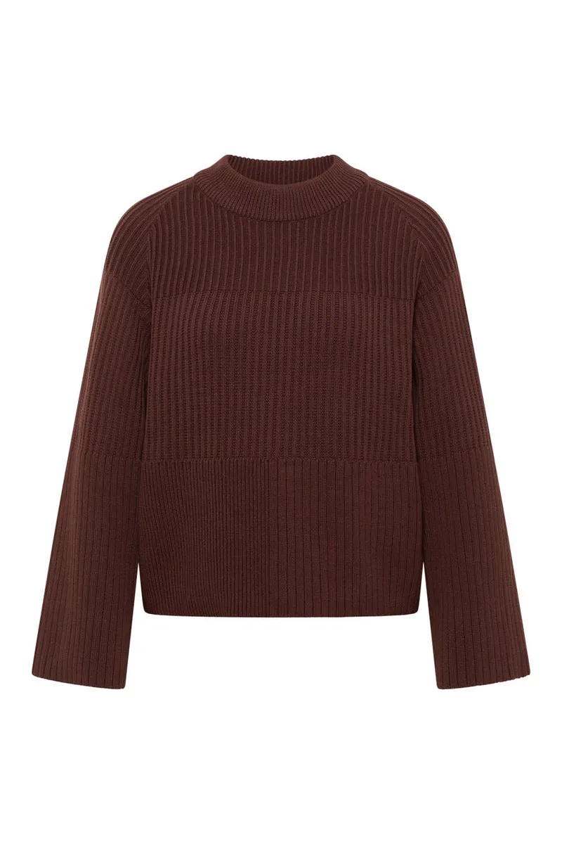 Tranquillo Tranquillo Strick-Pullover Sunnaa aus Biobaumwolle, Shaved chocolate, – Produktbild 3 von 6