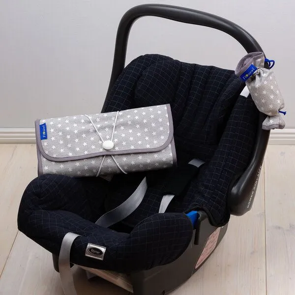 Flosinn Flosinn Wickeltasche Wickelunterlage Wickelclutch abwischbar, Hellgrau, – Produktbild 4 von 4