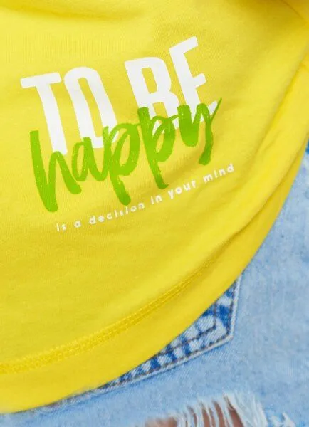 SPARKLES OF LIGHT SPARKLES OF LIGHT Boxy Shirt | HAPPINESS, Gelb, – Produktbild 4 von 4