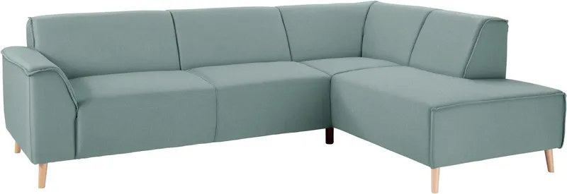Home affaire Ecksofa Janek Scandic Design, elegant und zeitlos, L-Form, mit Federkern und Keder in scandinavischem Design, Grün, – Produktbild 2 von 5