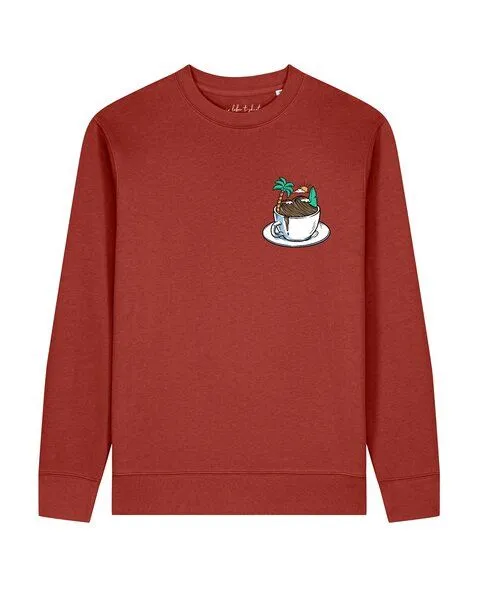 watapparel watapparel Sweatshirt Unisex Coffee waves, Brown, – Produktbild 1 von 2