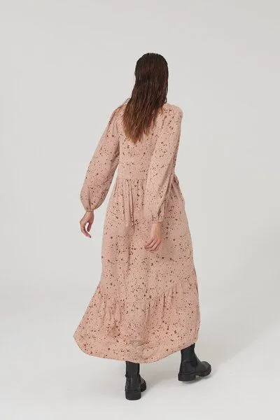 Lovjoi Lovjoi Kleid AUDREYANA aus CUPRO Bemberg & VISKOSE Ecovero, Rosewood spots (mehrfarbig), – Produktbild 4 von 4