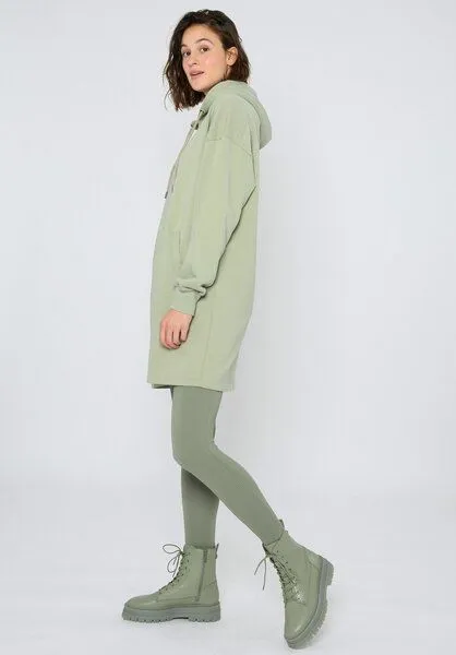 THOKKTHOKK ThokkThokk Damen Hoodie Kleid TT1047 aus Biobaumwolle, Desert sage (grün), – Produktbild 3 von 5
