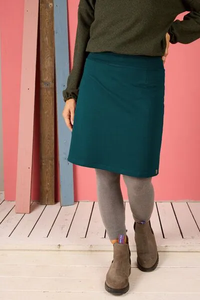 La Gitana La Gitana Damen Rock Sweatstoff A-Linie „Aurian“ nachhaltig & fair, Petrol dunkel, – Produktbild 1 von 3