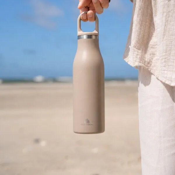 GROENENBERG GROENENBERG Trinkflasche Edelstahl | Thermosflasche 500 o. 750 ml aus recyceltem Edelstahl, Earth, – Produktbild 3 von 4