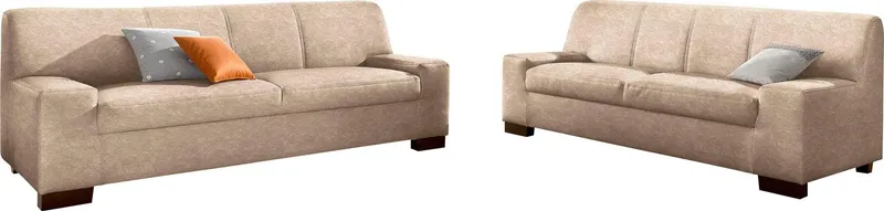DOMO collection Polstergarnitur Norma kubisch und zeitlos, (Set, 2-tlg), bestehend aus je einem 2- und 3-Sitzer, Beige, – Produktbild 4 von 7