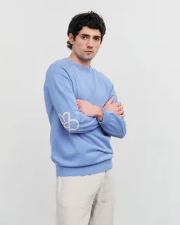 Rotholz Rotholz Herren vegan Strickpullover Blume Blau – Produktbild 1 von 1