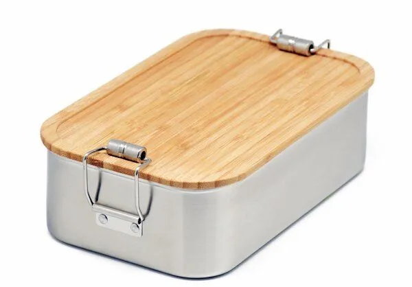 Cameleon Pack Cameleon Pack XL Edelstahl Lunchbox mit Deckel aus Bambus Holz – Produktbild 2 von 4