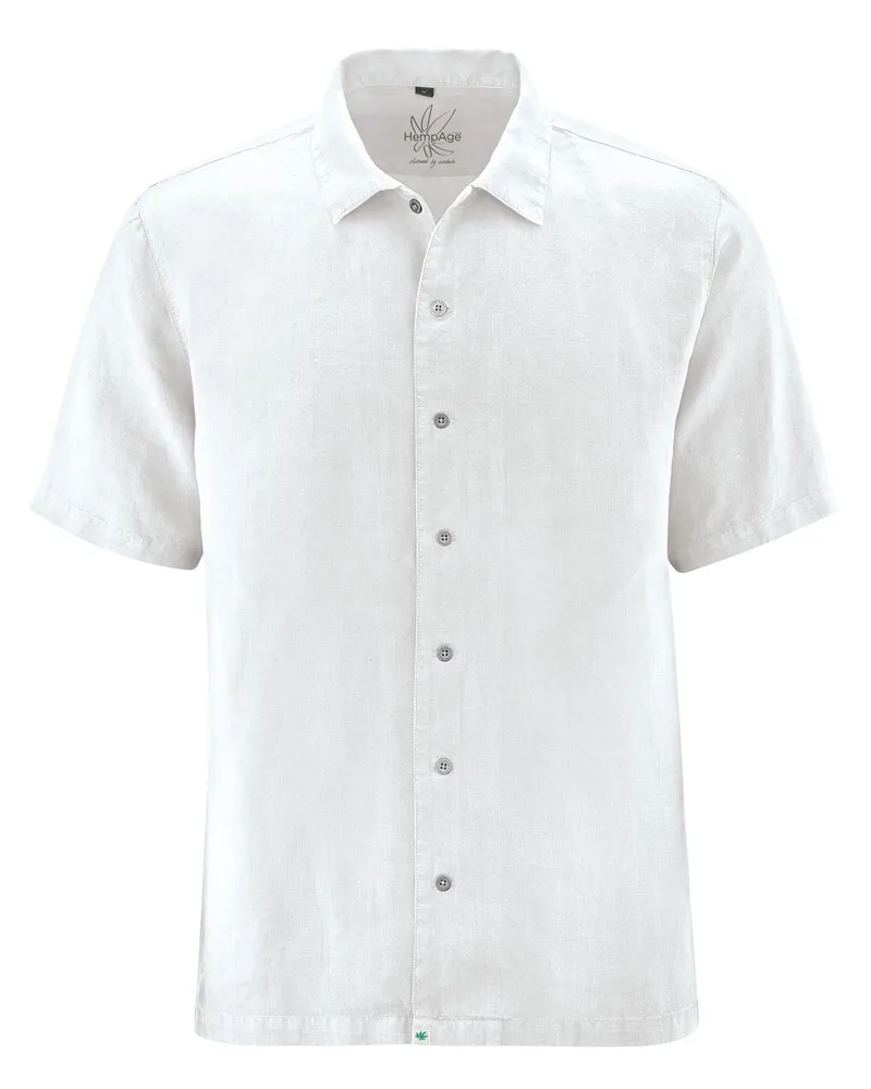 HempAge HempAge Herren vegan Weißes Freizeit-T-Shirt Mit Kurzen Ärmeln, Weiß, – Produktbild 1 von 2