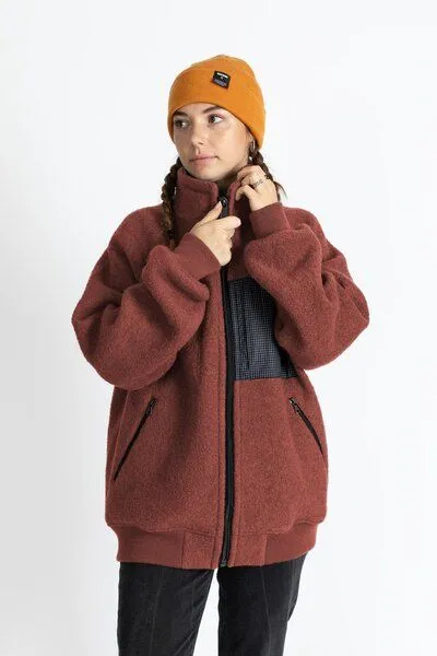 JECKYBENG JECKYBENG The NATURAL WOOLFLEECE - Fleecejacke aus 100% Bio-Schurwolle, Rot, – Produktbild 1 von 4