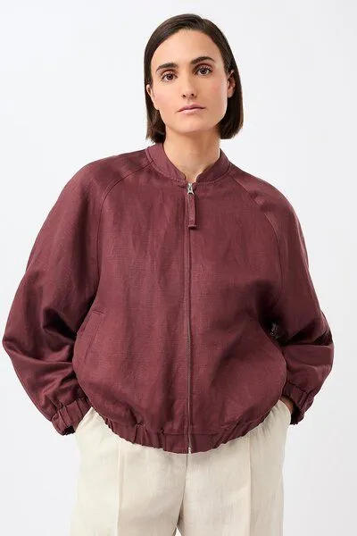 LangerChen LangerChen Bomberjacke aus Tencel®, Rubywood (rot), – Produktbild 1 von 4