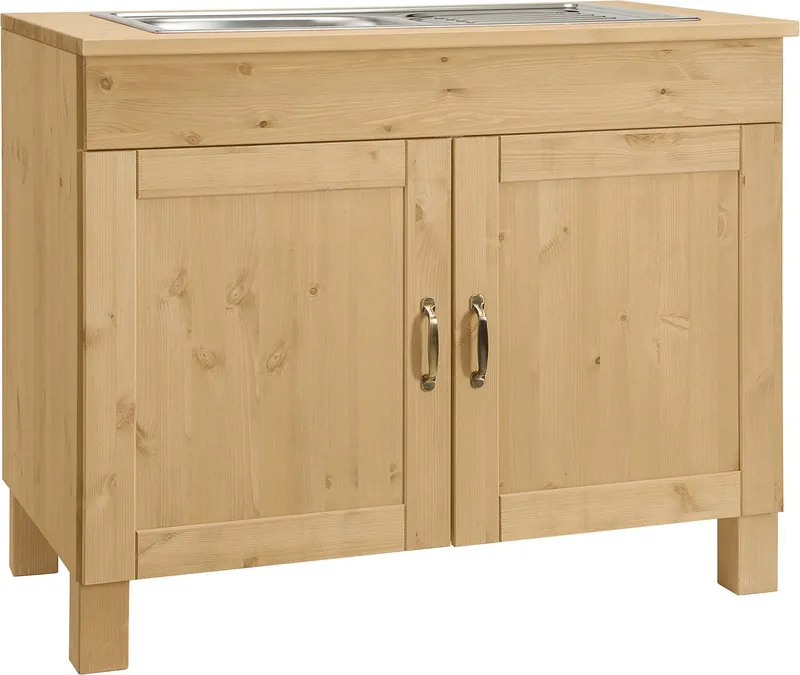 Home affaire Spülenschrank Alby Breite 100 cm, 1 Fach, Beige, – Produktbild 1 von 5