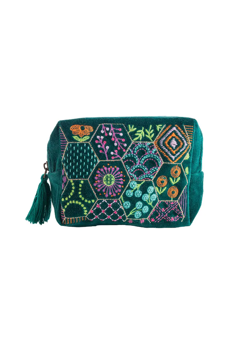 Tranquillo Kosmetiktasche VELVET BLOOM ART (GOTS) - klein - bunt – Produktbild 1 von 2