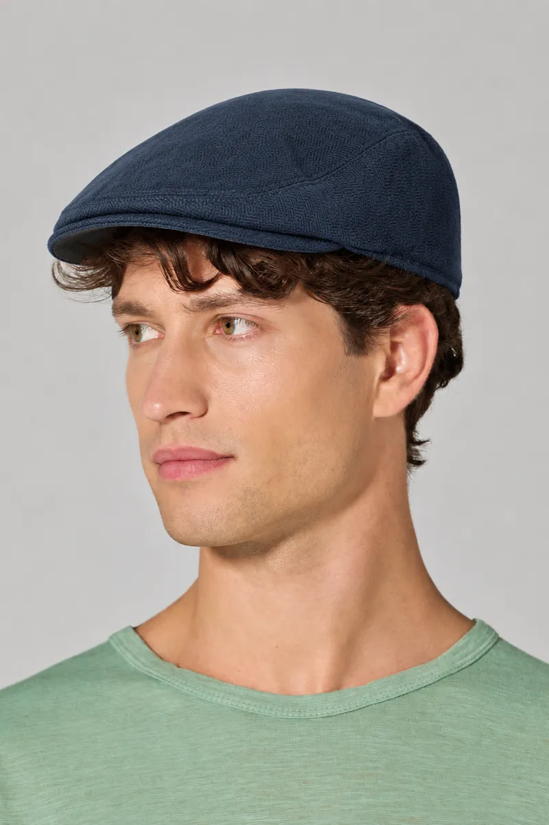 HempAge Hempage Herren vegan Flat Cap Marineblau, Blau, – Produktbild 2 von 2