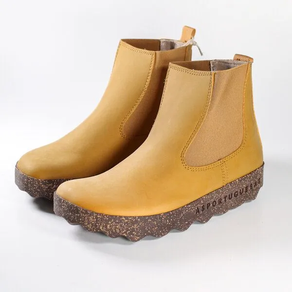 ASPORTUGUESAS ASPORTUGUESAS vegane Barefoot Chelsea Stiefel CIVET, Camel (gelb), – Produktbild 2 von 4