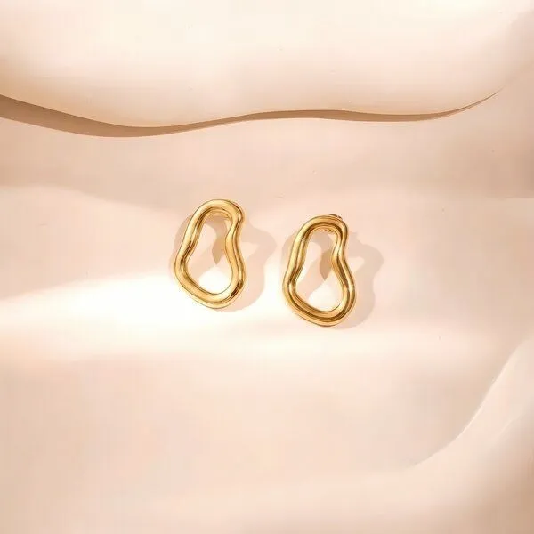ELEKTROPULLI Elektropulli Irregular Ohrringe ca. 17 mm x 23 mm, Gold, – Produktbild 1 von 2