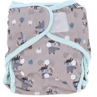 Hypf Hypf Stoffwindel Überhose (Klett) One Size 4-16kg, Wolf on bike (grau), – Produktbild 1 von 1