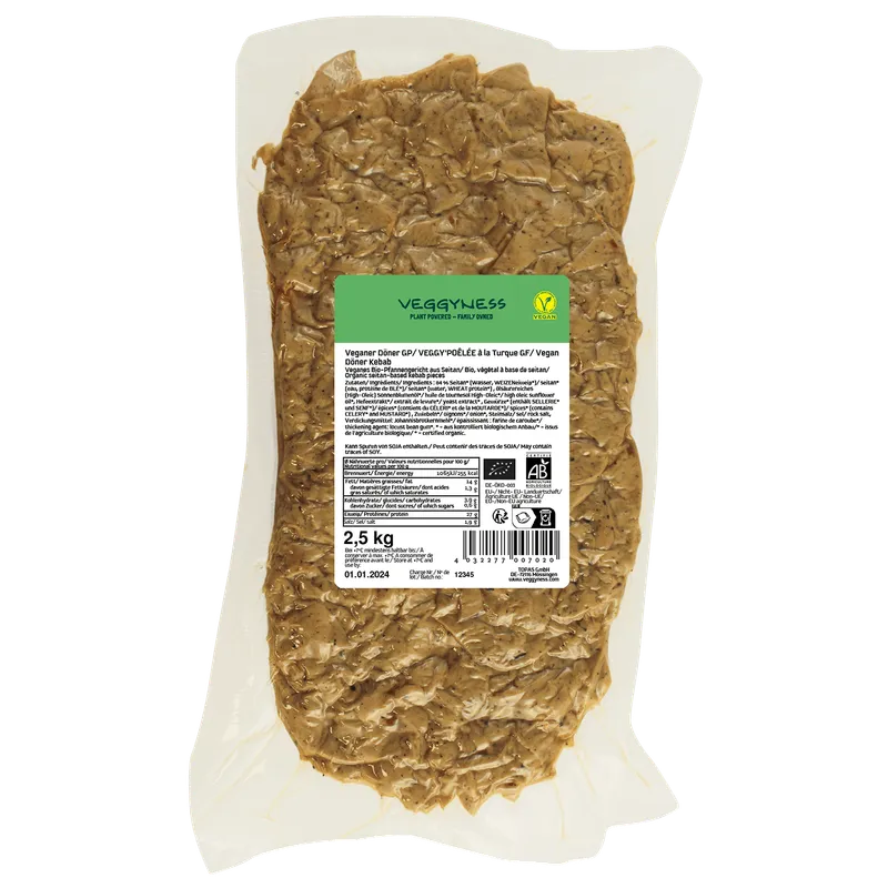 Veggyness Veganer Döner Großpack, BIO, 2.5kg – Produktbild 1 von 1